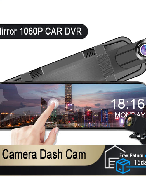 Load image into Gallery viewer, Professional Touch Screen Mirror Camera for Vehicle with Front and Rear Dash Cam DVR Functionality
