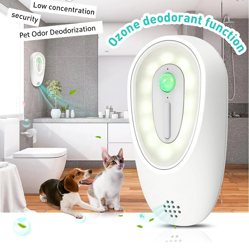 Smart Pet Odor Purifier - Rechargeable Air Cleaner for Cat and Dog Litter Boxes and Toilets