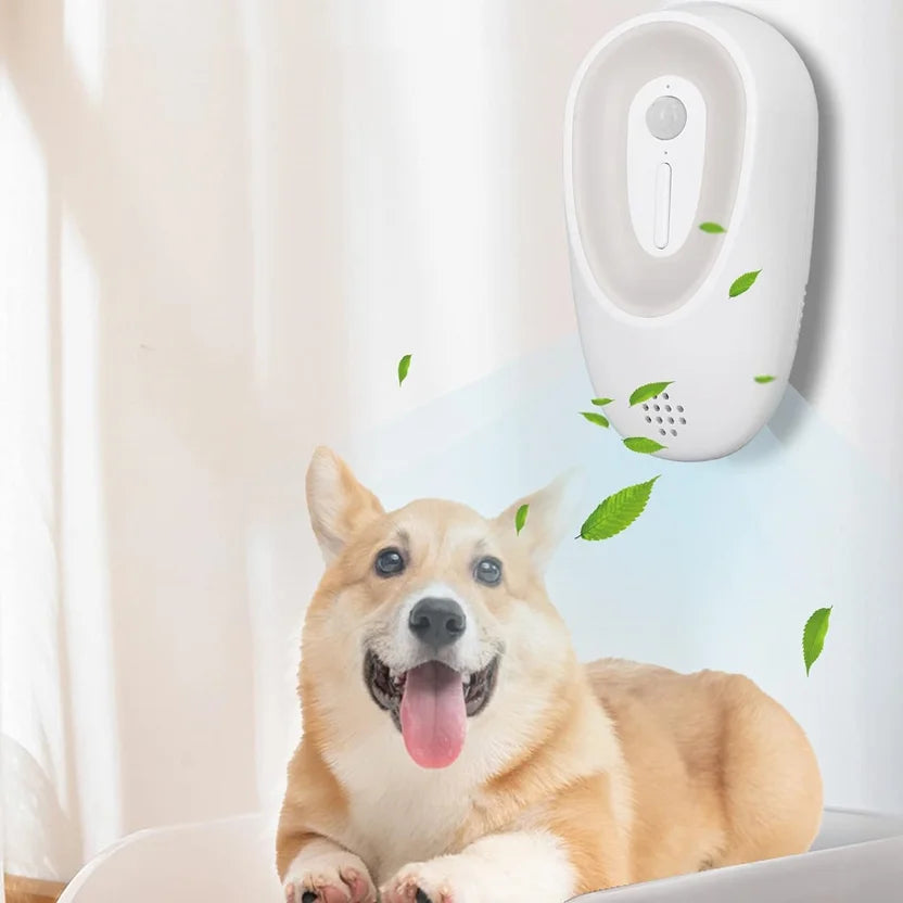 Smart Pet Odor Purifier - Rechargeable Air Cleaner for Cat and Dog Litter Boxes and Toilets