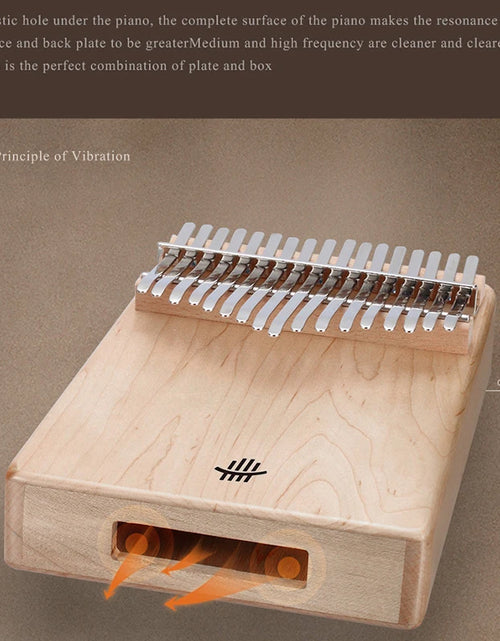 Load image into Gallery viewer, Close-up of Hluru 17-Key Kalimba Thumb Piano Keys
