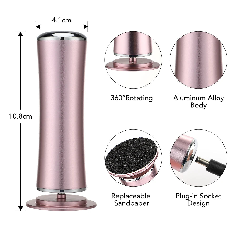 Sleek aluminum alloy electric pedicure tool
