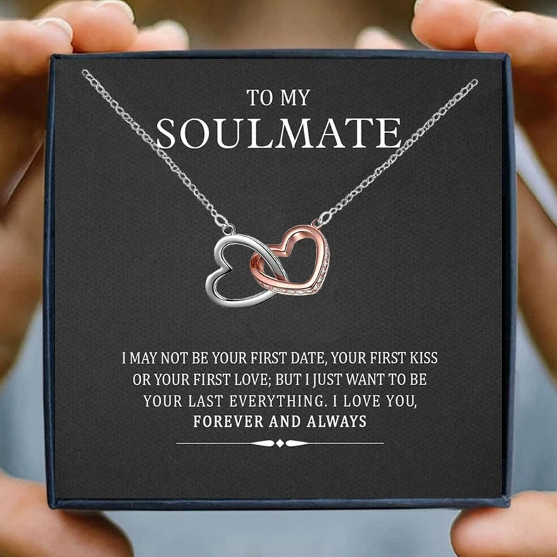 To My Soulmate Necklaces for Women Gift Heart Pendant Necklace Female Girl Crystal Infinity Necklace Gifts Wife Lovers Jewelry

To My Soulmate Heart Pendant Necklace
