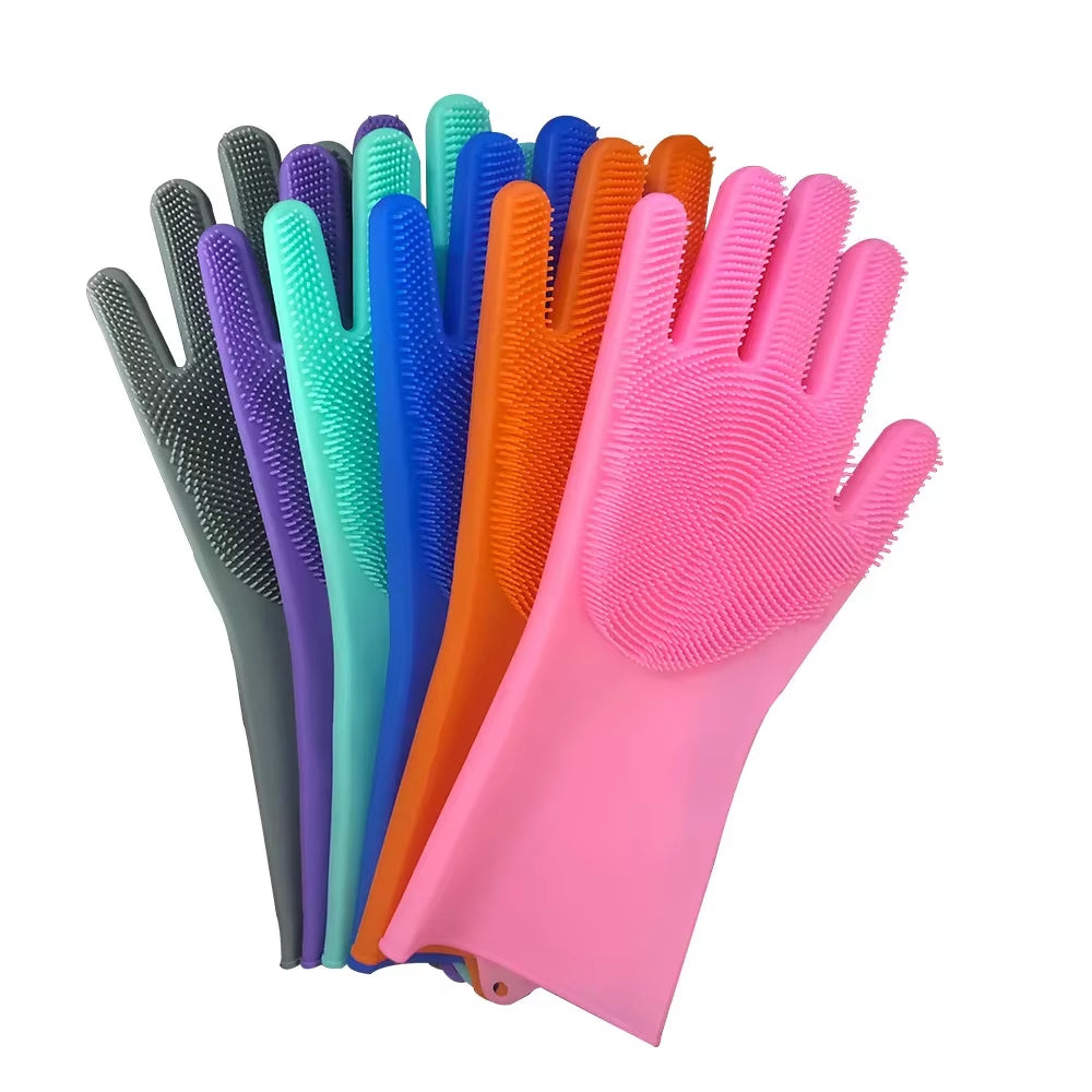 Versatile silicone cleaning gloves 2-pack
