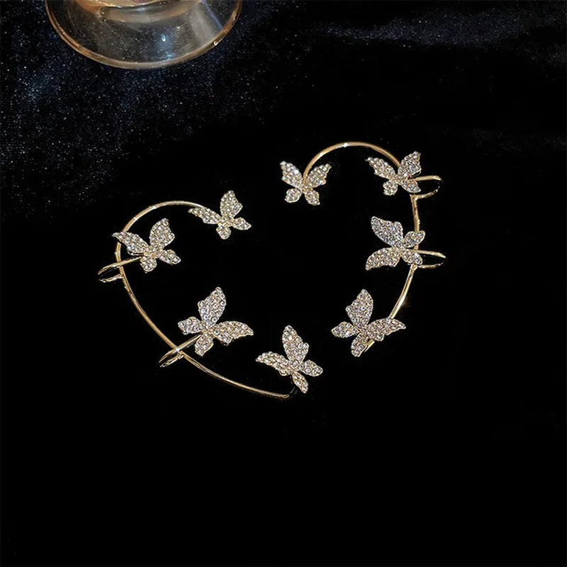 Gold Silver Color Metal Butterfly Ear Clips without Piercing for Women Sparkling Zircon Ear Cuff Clip Earrings Wedding Jewelry
Zircon Crystal Ear Cuff Clip
