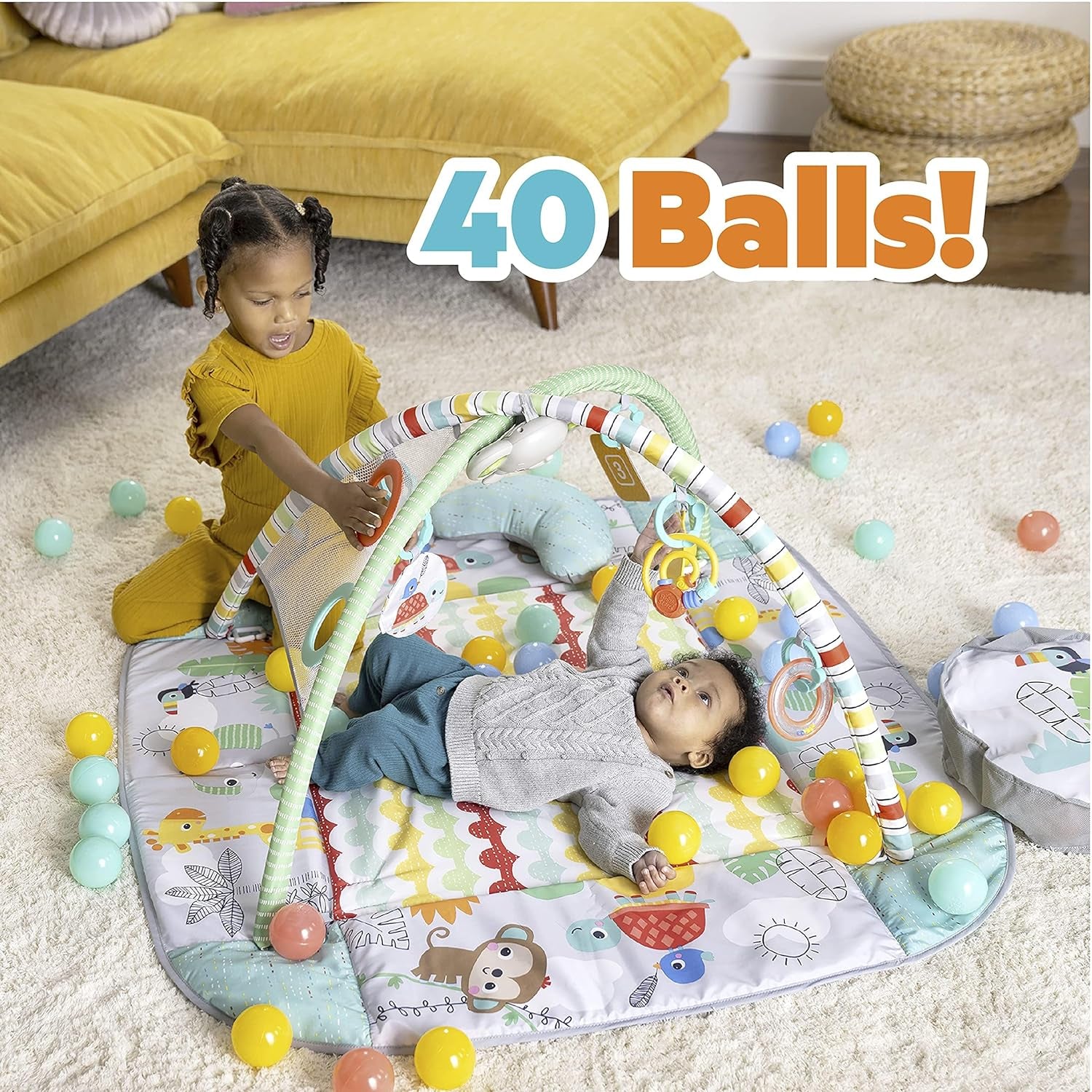 5-In-1 Your Way Ball Play Activity Gym & Ball Pit, Totally Tropical
40 colorful balls included with ball pit gym