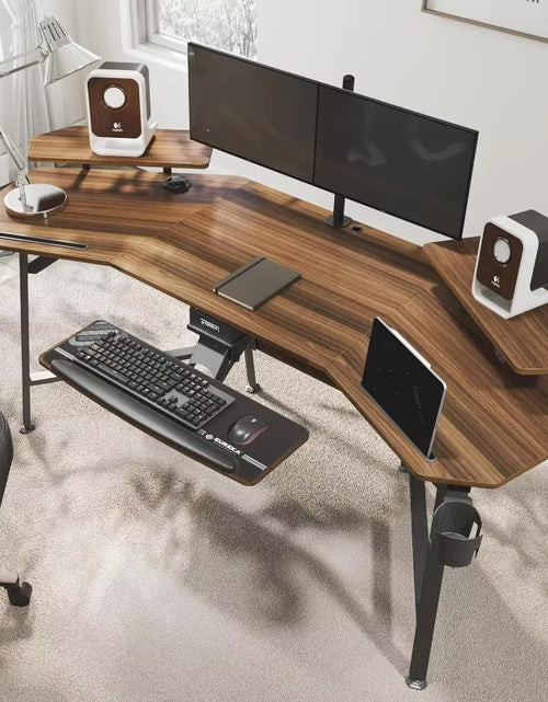 Load image into Gallery viewer, Spacious Gaming Desk with Dual Monitor Stand
