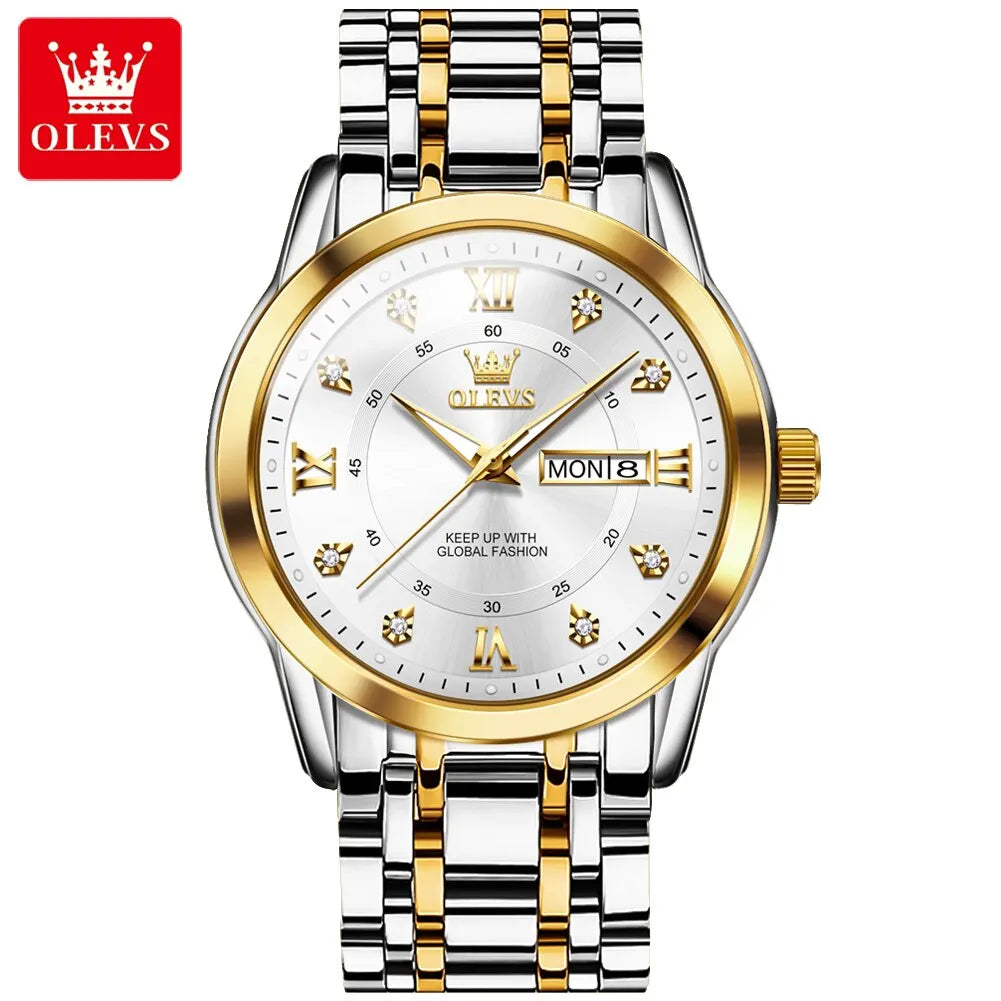 Exquisite Luxury Men's Quartz Watch: Waterproof, Luminous Hands, and Elegant Stainless Steel Design