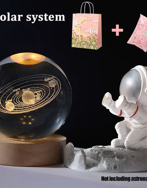 Load image into Gallery viewer, Galaxy Crystal Ball Lamp - 3D Planet and Moon USB LED Night Light for Romantic Occasions
