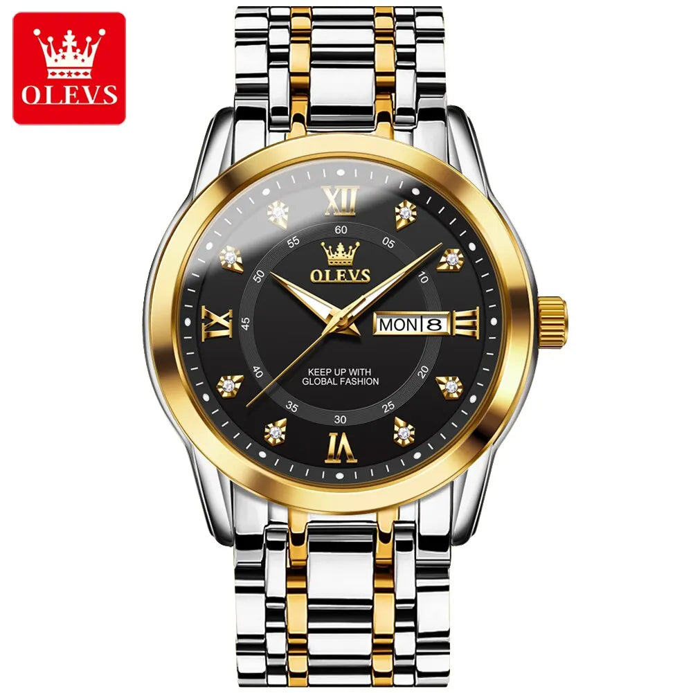 Exquisite Luxury Men's Quartz Watch: Waterproof, Luminous Hands, and Elegant Stainless Steel Design