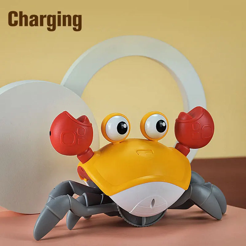 Interactive Crawling Crab Toy for Babies - Cute Sensing Design with Obstacle Avoidance, Ideal Birthday Gift