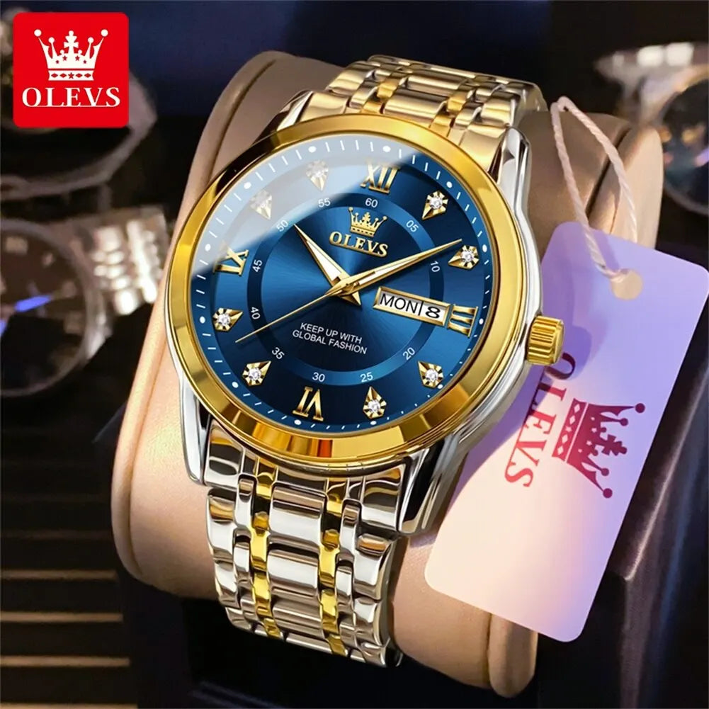 Exquisite Luxury Men's Quartz Watch: Waterproof, Luminous Hands, and Elegant Stainless Steel Design