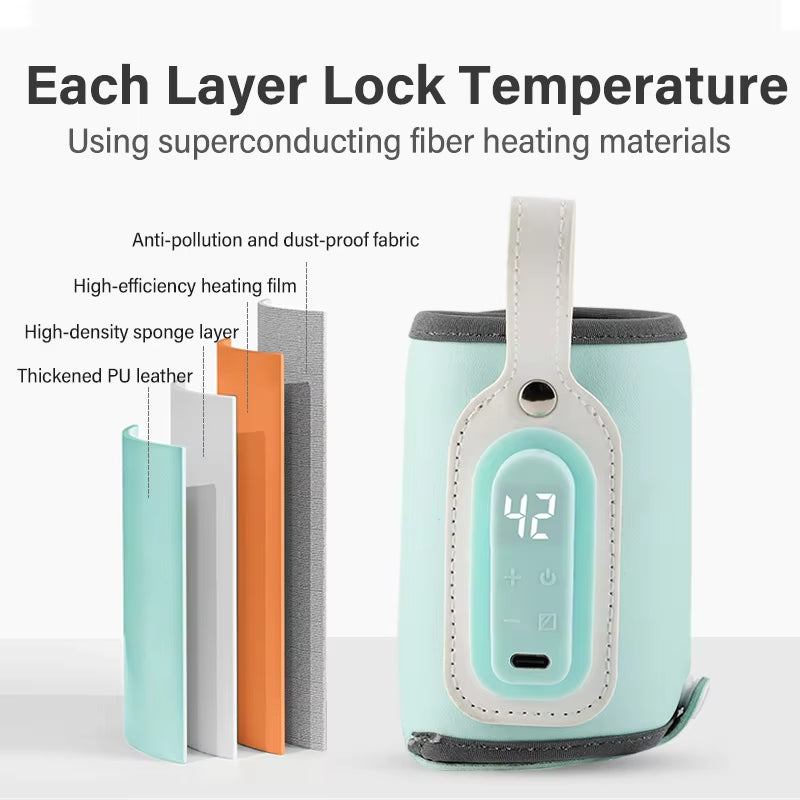 Portable Baby Bottle Warmer Feeding Bottle Heat Keeper Travel Warmer Cover USB Heater Outdoor Bottle Warmer