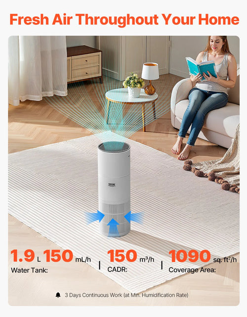 Load image into Gallery viewer, Advanced True HEPA Air Purifier for Large Rooms - Efficient Air Cleaner Covering 1090 ft²/H
