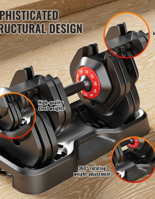 Load image into Gallery viewer, Adjustable 10-in-1 Dumbbell Set, 55 LB Free Weights for Home Gym, Versatile Full Body Workout Equipment for Men and Women with Quick Adjustment Mechanism
