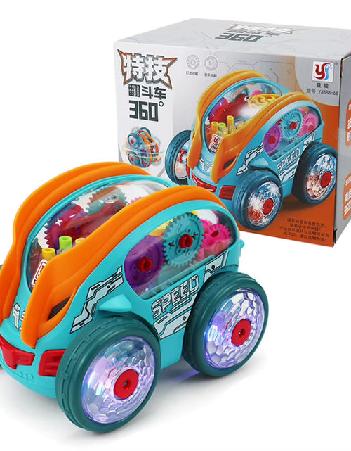 Load image into Gallery viewer, Illuminated Transparent Gear Bump-and-Go Toy Car for Toddlers - Stunt-Performing Vehicle Ideal for Birthdays and Christmas Gifts
