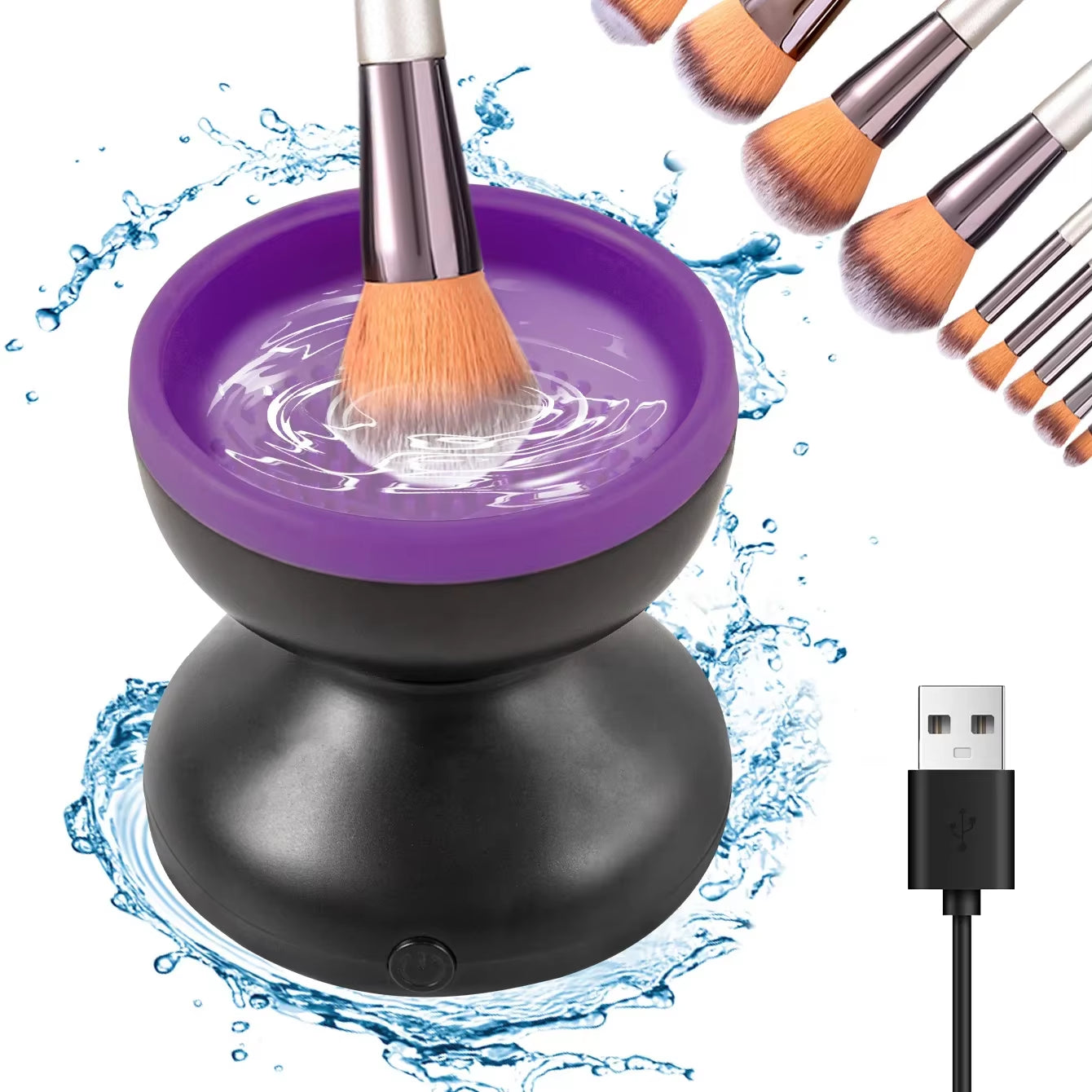 Professional Portable USB Makeup Brush Cleaner - Electric Silicone Device for Efficient Brush Cleaning and Drying