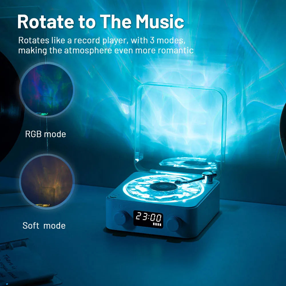 Portable Vintage Bluetooth Speaker with Subwoofer and RGB Light, Mini Retro White Noise Sleep Aid, TF Card Support