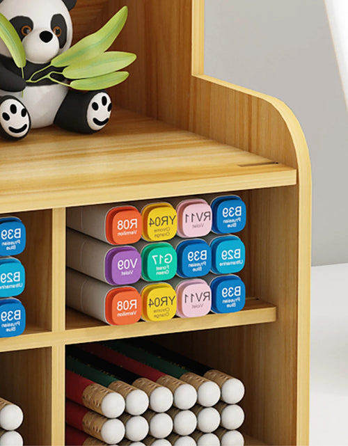 Load image into Gallery viewer, Wooden Pen Holder Storage Box - DIY Desktop Organizer for Students
