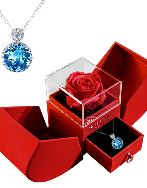 Load image into Gallery viewer, Eternal Rose Gift Box with Heart Necklace - &quot;I Love You to the Moon and Back&quot; Floral Jewelry Set for Valentine&#39;s Day and Weddings
