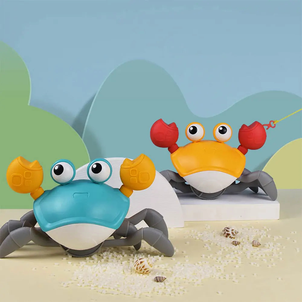 Interactive Crawling Crab Toy for Babies - Cute Sensing Design with Obstacle Avoidance, Ideal Birthday Gift