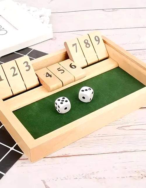 Load image into Gallery viewer, Deluxe Four-Sided Shut the Box Board Game Set with Dice for Adults and Families
