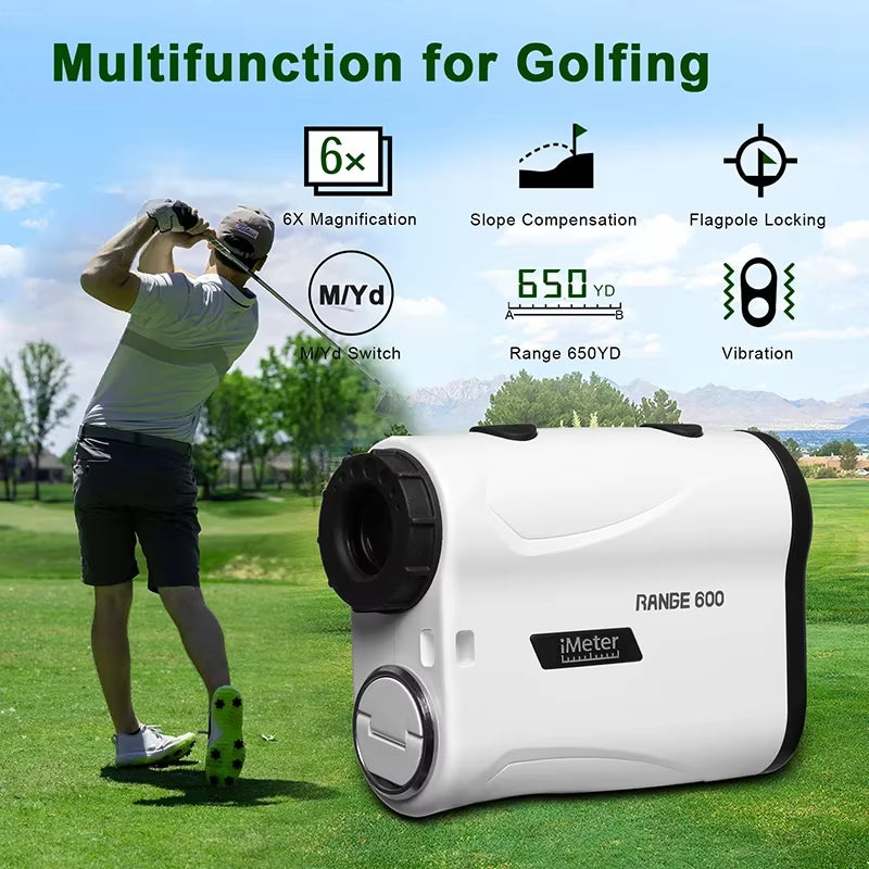 Advanced High-Precision Laser Rangefinder for Golf and Outdoor Sports - 600M Range with Slope, Flag-Lock, and Vibration Features