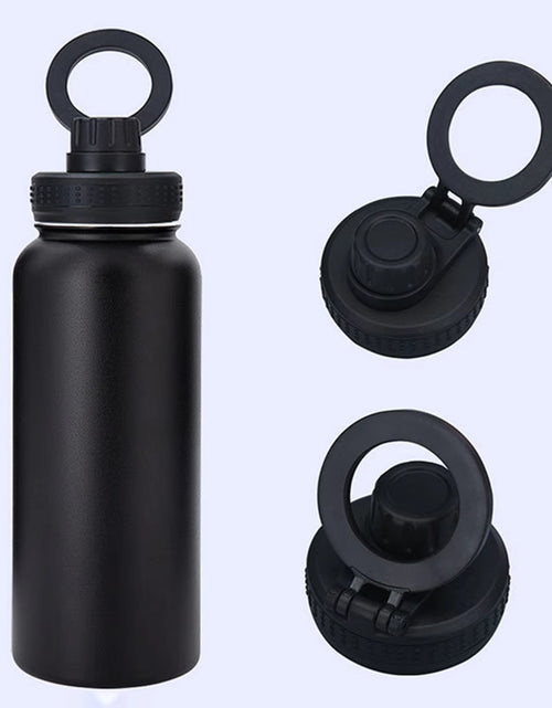 Load image into Gallery viewer, Insulated Water Bottle with Phone Holder Double Layer 1000Ml Drinking Bottle Running Gym Workout Travel Cycling Hiking
