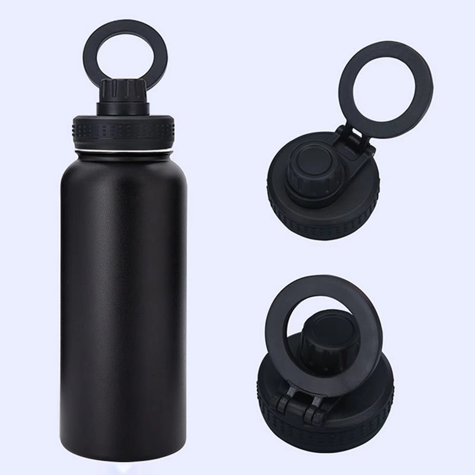 Insulated Water Bottle with Phone Holder Double Layer 1000Ml Drinking Bottle Running Gym Workout Travel Cycling Hiking