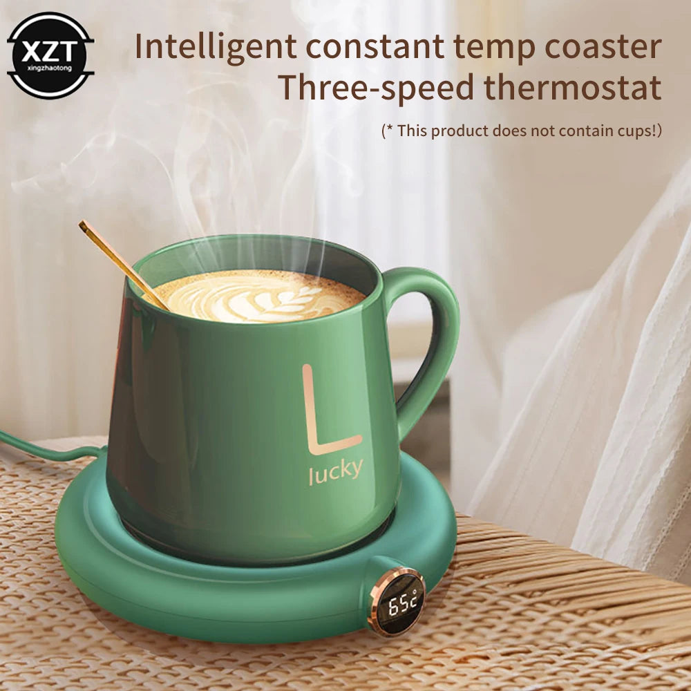 USB Coffee Cup Warmer with Digital Temperature Control and Timer for Milk and Tea