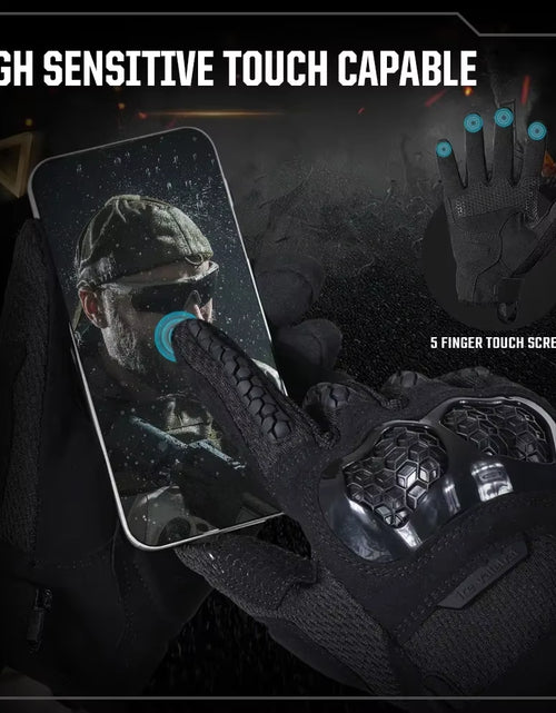 Load image into Gallery viewer, Men&#39;s Outdoor Tactical Gloves with Touch Screen Capability for Sports, Combat, Paintball, Shooting, Hunting, Airsoft, Climbing, and Cycling Protective Gear
