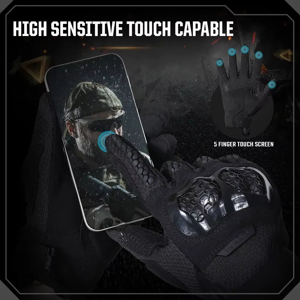 Men's Outdoor Tactical Gloves with Touch Screen Capability for Sports, Combat, Paintball, Shooting, Hunting, Airsoft, Climbing, and Cycling Protective Gear