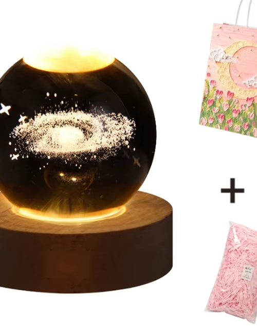 Load image into Gallery viewer, Galaxy Crystal Ball Lamp - 3D Planet and Moon USB LED Night Light for Romantic Occasions
