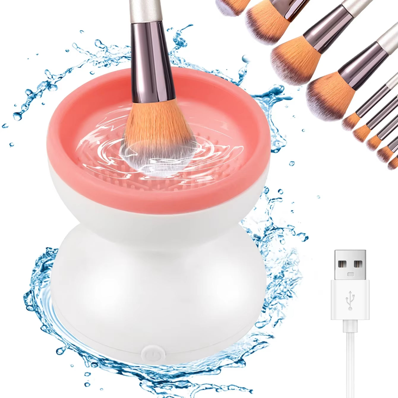 Professional Portable USB Makeup Brush Cleaner - Electric Silicone Device for Efficient Brush Cleaning and Drying