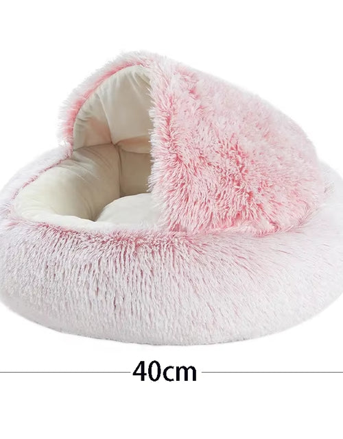 Load image into Gallery viewer, Round Plush Cat Bed with Cover - Cozy Sleeping Nest for Small Dogs and Kittens
