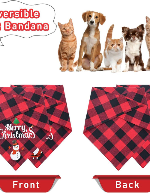 Load image into Gallery viewer, Durable double-layer cotton dog bandana in buffalo plaid.
