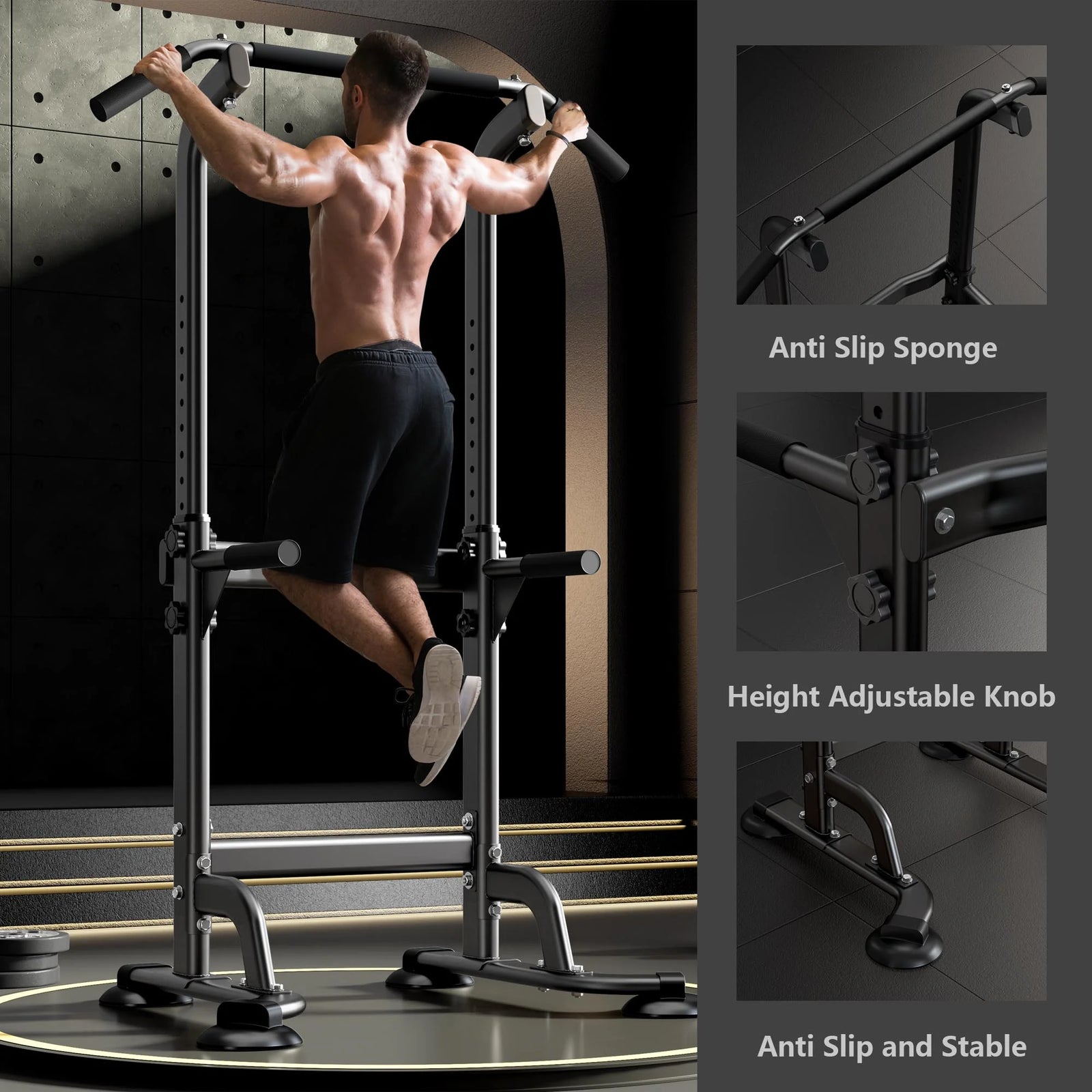 Easy-to-Assemble Adjustable Pull-Up Bar for Fitness