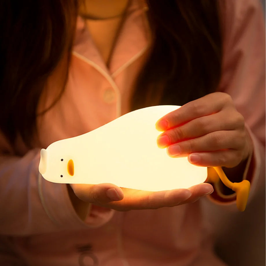 LED Duck Night Light - Rechargeable Silicone Lamp for Children | Ideal Holiday Gift & Bedroom Decor