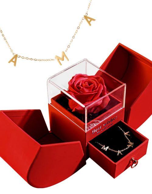 Load image into Gallery viewer, Eternal Rose Gift Box with Heart Necklace - &quot;I Love You to the Moon and Back&quot; Floral Jewelry Set for Valentine&#39;s Day and Weddings
