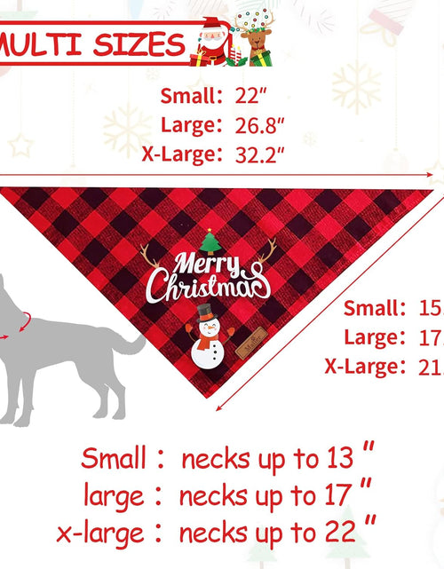 Load image into Gallery viewer, 2 Pack Dog Bandana Christmas Classic Buffalo Plaid Pets Scarf Triangle Bibs Kerchief Set Pet Costume Accessories Decoration for Small Medium Large Dogs Cats Pets
Festive buffalo plaid Christmas dog bandanas set.
