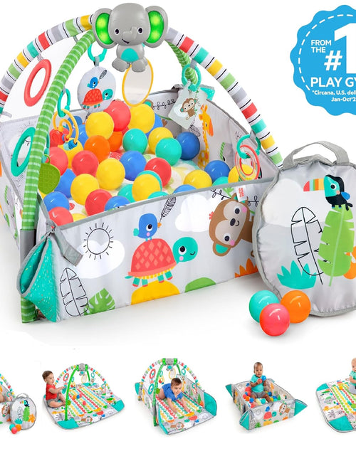 Load image into Gallery viewer, Tropical-themed ball pit play gym for babies
