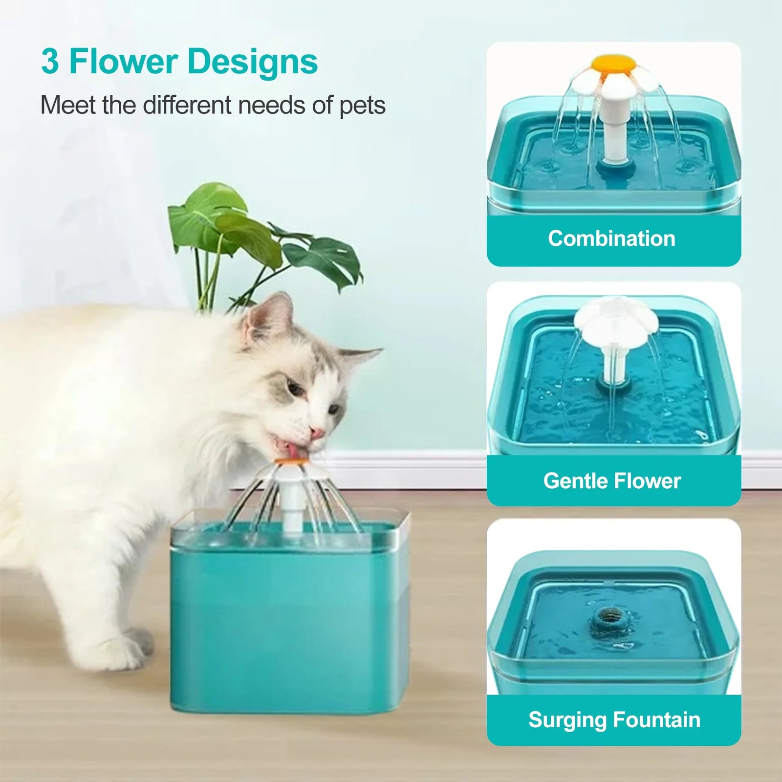 Quiet Pump Cat Water Fountain for Small Dogs