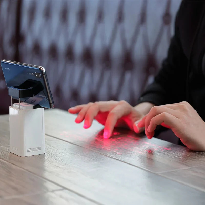 Bluetooth Virtual Laser Keyboard and Touch Projector for Computers, iPhones, iPads, and Laptops with Mouse Functionality