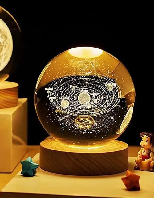 Load image into Gallery viewer, Galaxy Crystal Ball Lamp - 3D Planet and Moon USB LED Night Light for Romantic Occasions
