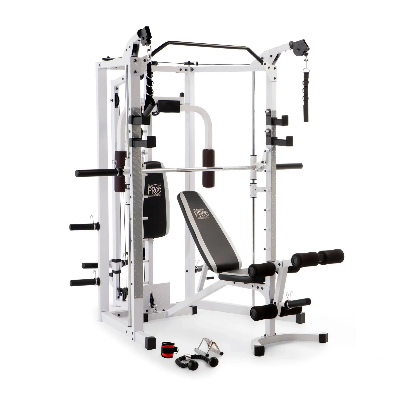 Combo All in One Full Body Home Gym Workout Equipment, White
All-in-One Full Body Home Gym Workout Equipment in white.