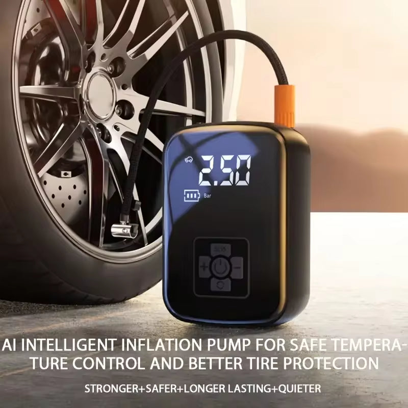 Wireless Electric Air Compressor for Tires - Multi-Purpose Inflator for Motorcycles, Bicycles, Boats, and Sports Balls