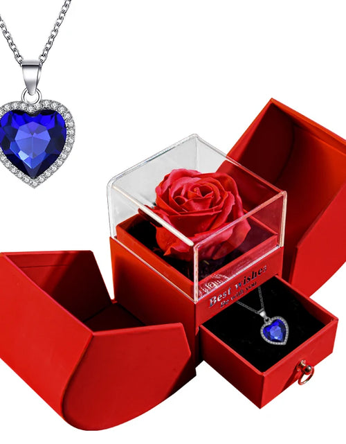 Load image into Gallery viewer, Eternal Rose Gift Box with Heart Necklace - &quot;I Love You to the Moon and Back&quot; Floral Jewelry Set for Valentine&#39;s Day and Weddings
