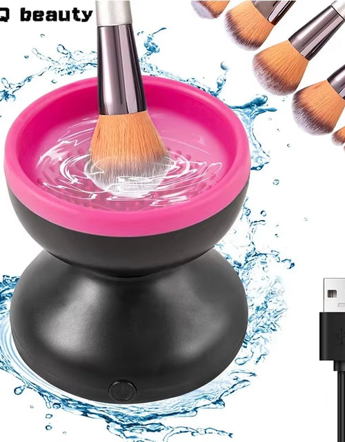 Load image into Gallery viewer, Professional Portable USB Makeup Brush Cleaner - Electric Silicone Device for Efficient Brush Cleaning and Drying
