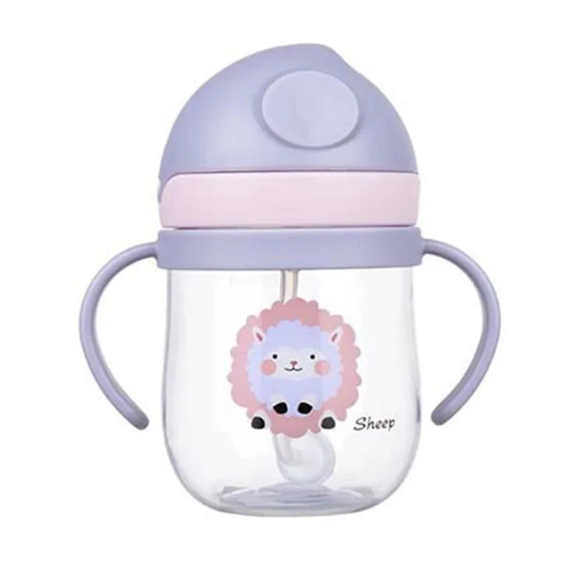 Dr.Isla BY01 350ML Kids Sippy Cup - Durable and Leakproof Baby Feeding Bottle with Straws for Outdoor Adventures