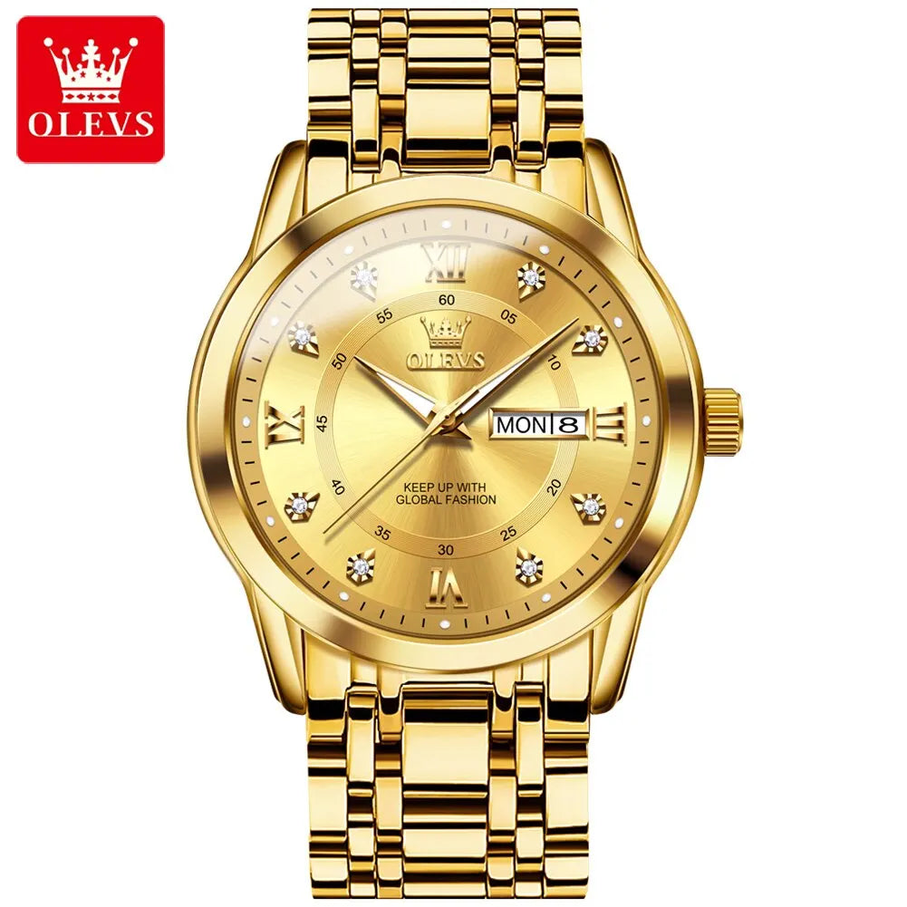 Exquisite Luxury Men's Quartz Watch: Waterproof, Luminous Hands, and Elegant Stainless Steel Design