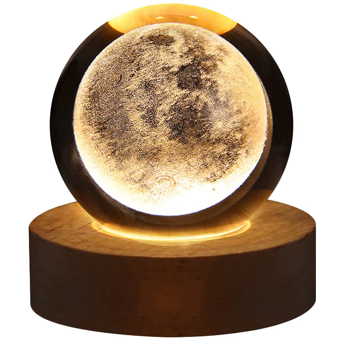 Galaxy Crystal Ball Lamp - 3D Planet and Moon USB LED Night Light for Romantic Occasions